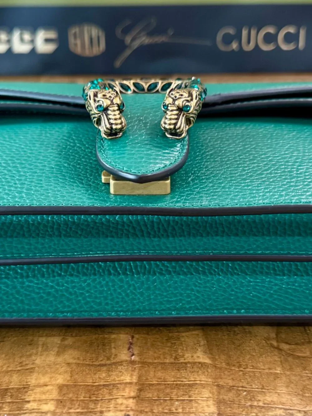 GUCCI Handbag Dionysus Dollar Calf/Strass Emerald #400249 CAOGX
